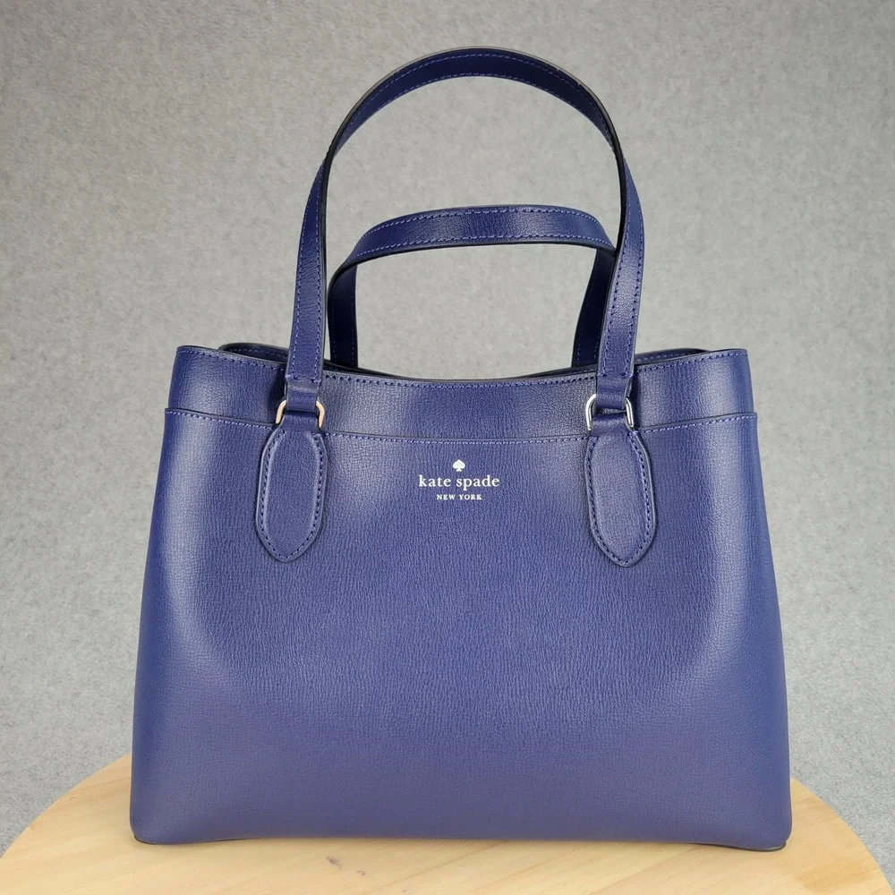Kate Spade Sienna Satchel Womens Medium Blue Leather Crossbody Handbag